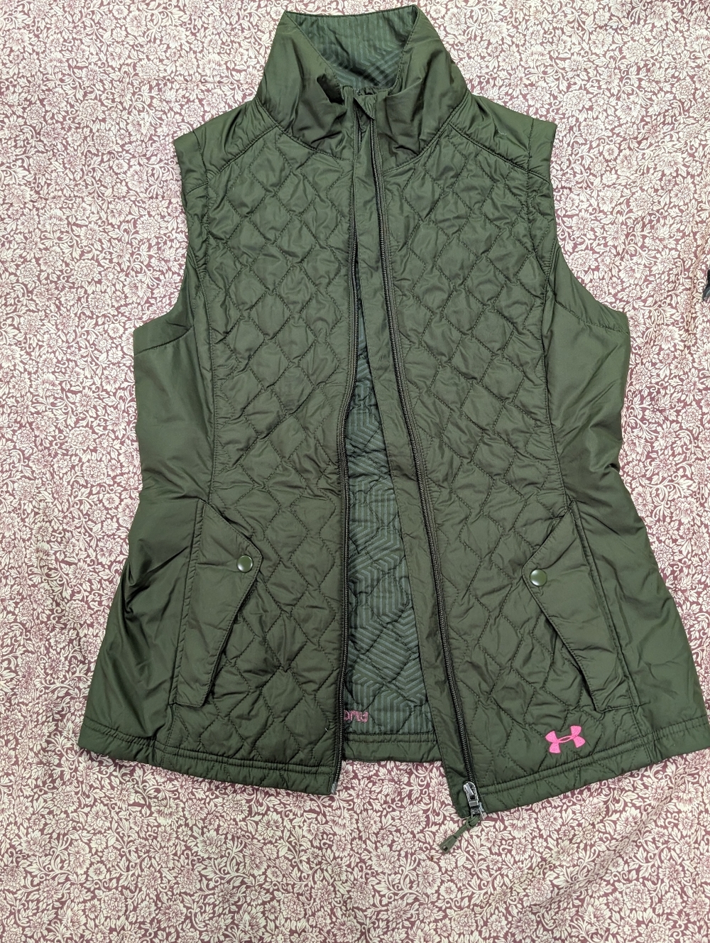 Women's Under Armour Infrared Storm Green Zip Front Alpinlite Vest